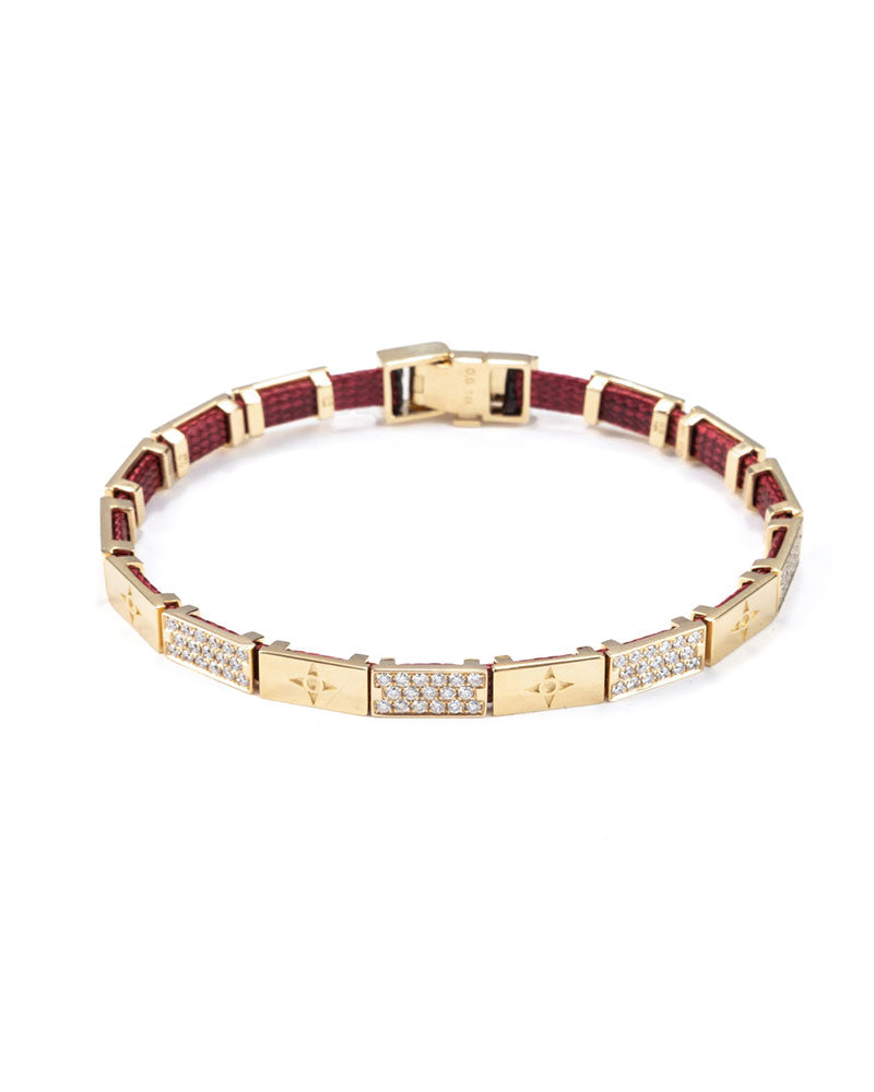 Oskar Gydell Diamond and Gold Brick Locking Clasp Bracelet