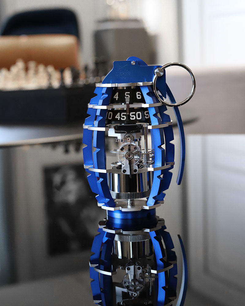 L'Epée 1839 Deep Blue Grenade clock