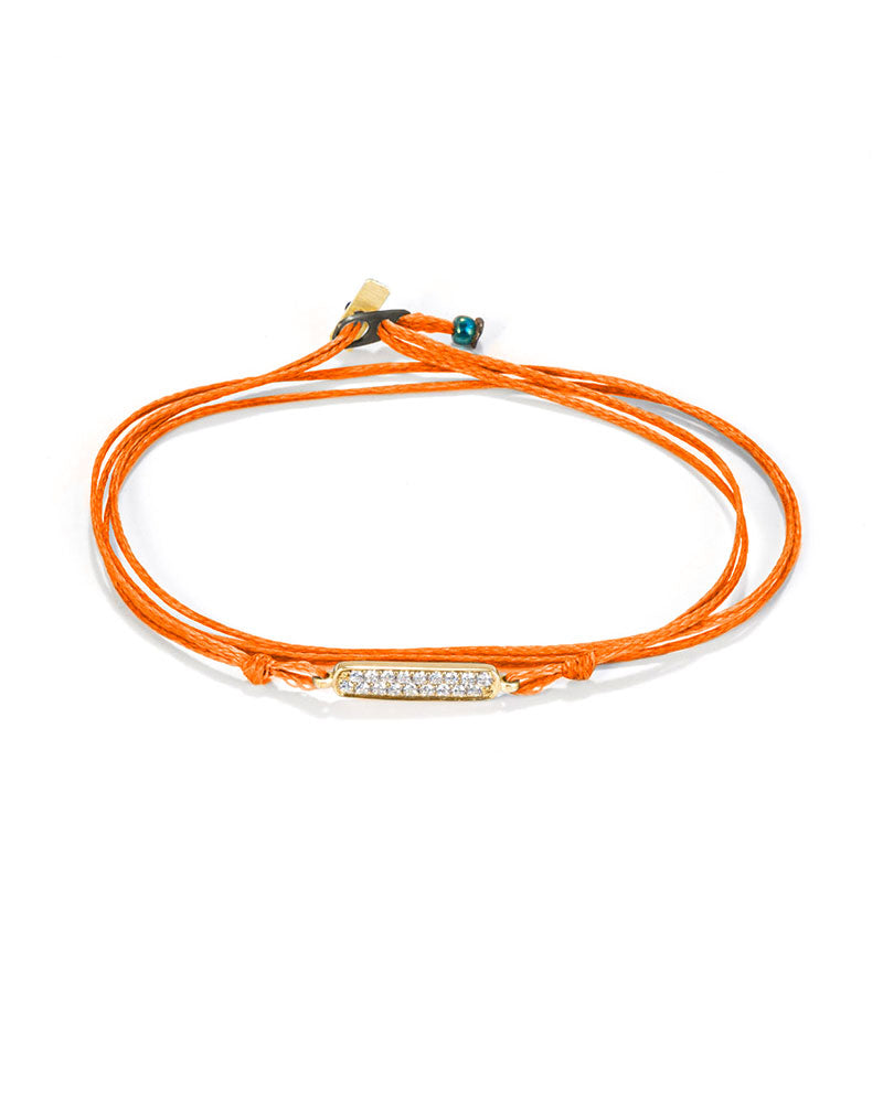 Oskar Gydell Diamond Batch Bracelet with orange cord