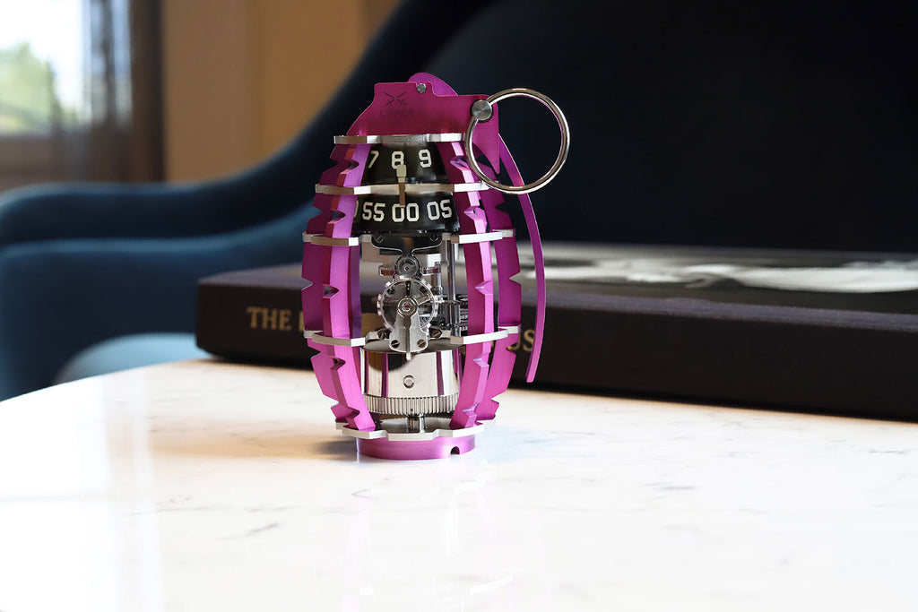 L'Epée 1839 Pink Grenade Clock