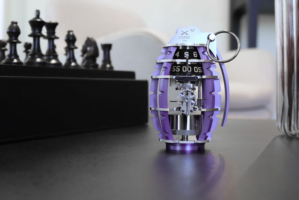 L'Epée 1839 Purple Grenade Clock