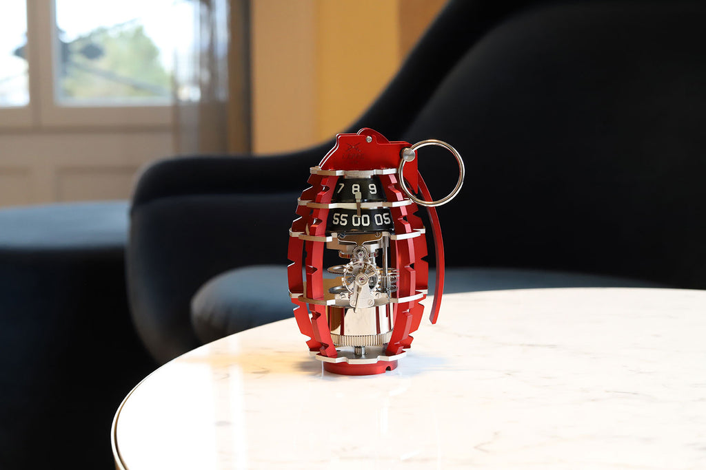 L'Epée 1839 Red Grenade Clock