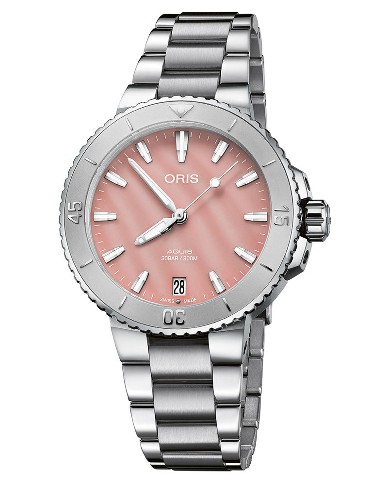 Oris Aquis Date 36.5mm Mother-of-Pearl Pink