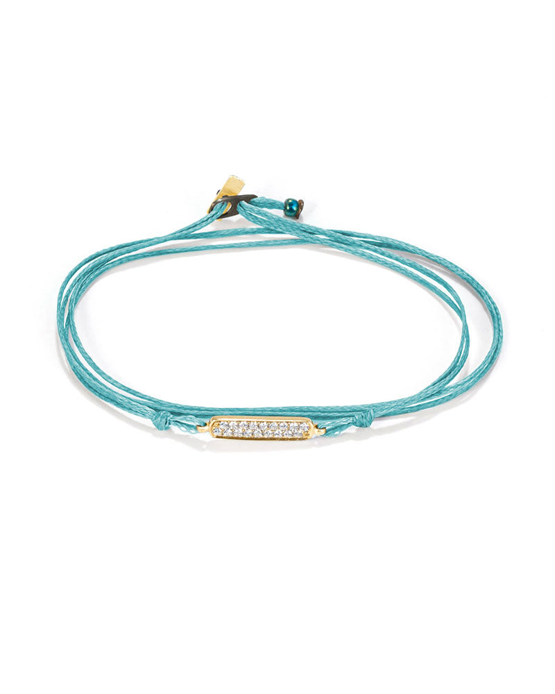 Oskar Gydell Diamond Batch Bracelet with turquoise cord