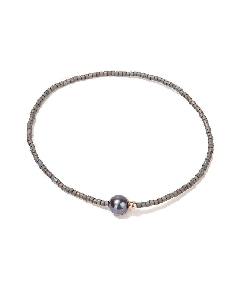 Oskar Gydell Miyuki Bead Bracelet with Pearl and Gold Bead